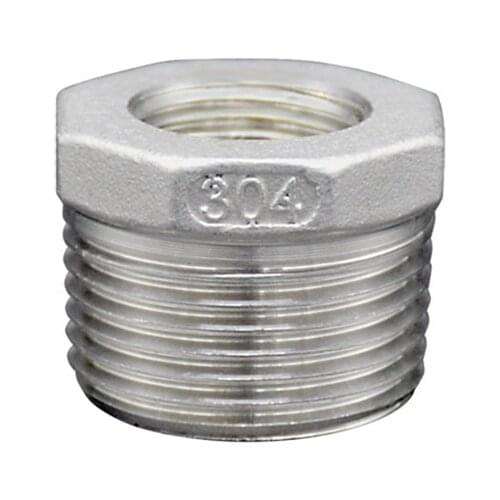 1/8" 1/4" 3/8" 1/2" 3/4" 1" 1-1/4" NPT Male To Female Thread 304 Stainless Steel Reducer Bushing Reducing Pipe Fitting Connector