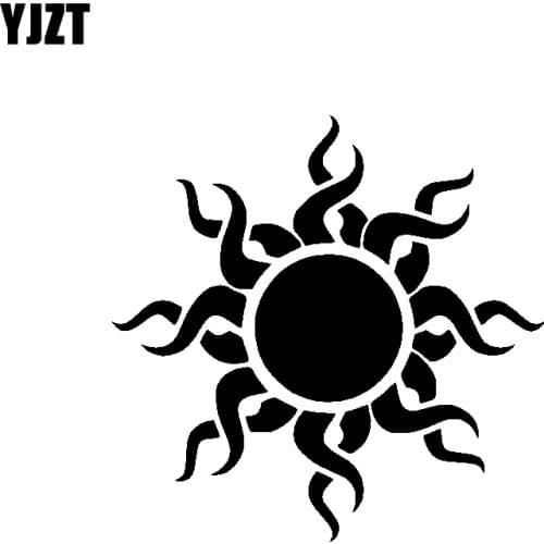 YJZT 14.7CM*14.7CM Minimalist Beautiful Radiant Sun Dazzling Delicate Cute Vinyl Decal Car Sticker Black/Silver C19-1259
