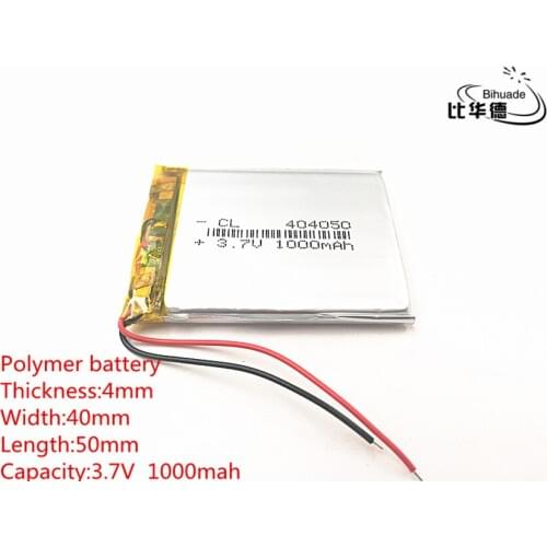 10pcs/lot 3.7V 1000mAh 404050 Lithium Polymer Li-Po li ion Rechargeable Battery cells For Mp3 MP4 MP5 GPS