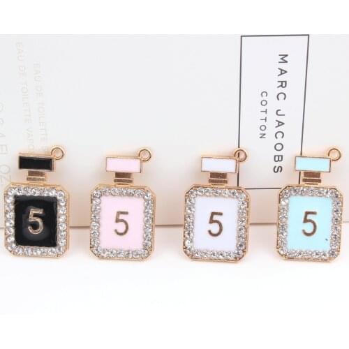 10pcs/lot Perfume Bottle Floating Enamel Charms Alloy Pendant fit for necklaces bracelets DIY Female Fashion Jewelry