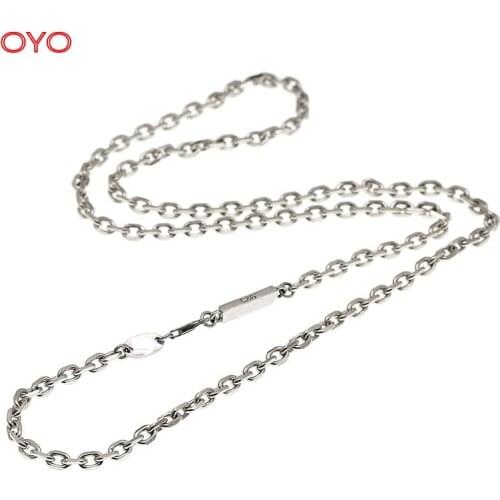 100% 925 sterling silver Korean fashion simple long brand letter clavicle too horn necklace for men and women new