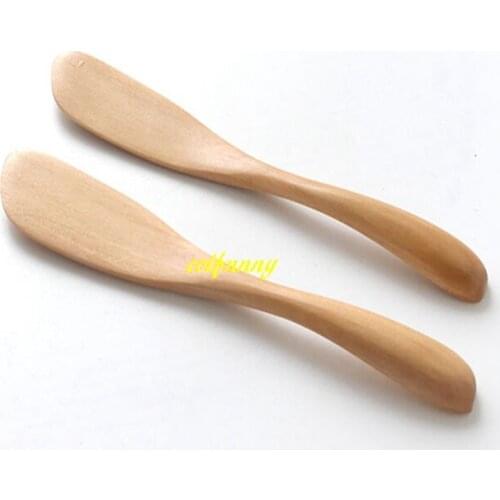 100pcs/lot Fast shipping 15*2.3cm Natural wood cheese knife wooden bread butter spatula butter knife
