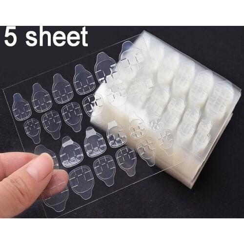 5 Sheet/Pack Clear Waterproof Adhesive Tabs Crystal Jelly Tape For Press On Nails False Nail Stickers Fake Nail Tips Nail Art