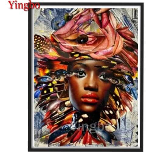5D DIY Diamond Painting African woman abstract eyes Full Square/Round Rhinestone Mosaic Art Diamond Embroidery Decor For Home