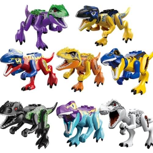 8Pcs Animal World Dinosaur Park Tyrannosaurus Mini Doll DIY Model Building Blocks Bricks Toys Gifts