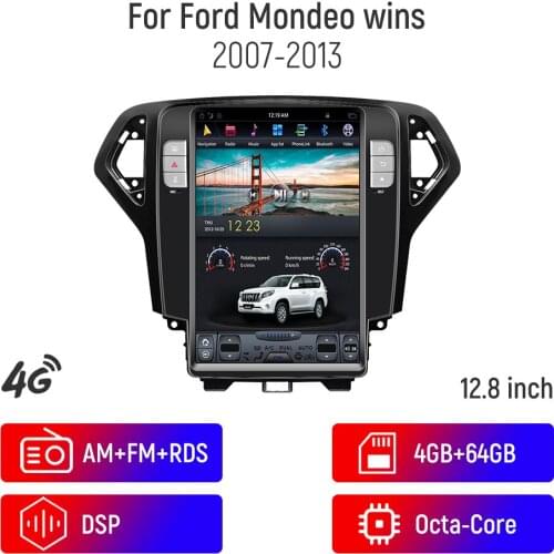 12.8" Car Navigator Radio Auto Video For Ford Mondeo Wins 2007-2013 Auto GPS 4G+64GB Navigation Multimedia Player Tape Recorder