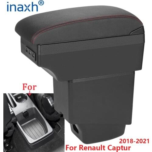 Car Armrest For Renault Captur Armrest box 2018 2019 2020 2021 accessories Storage box with cup holder ashtray USB