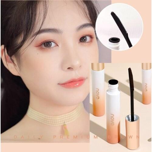 Black/Brown Lash Mascara with Fine Silicone Brush Waterproof No Blooming Create Natural Curling Eyelash Mascara Makeup Cosmetics