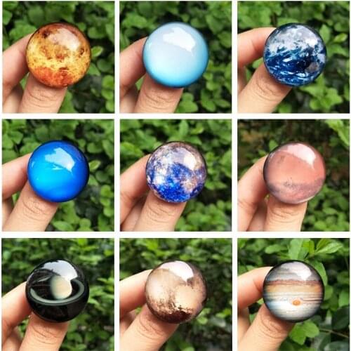 FIMAODZ Galaxy Planet Pins Nine Planets Solar System Earth Mars Glass Brooch Pin Outer Space Jewelry Astronomy Gifts