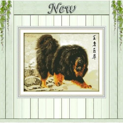 King Power Tibetan mastiff diy decor painting counted print on canvas DMC 11CT 14CT Cross Stitch kits embroidery needlework Sets