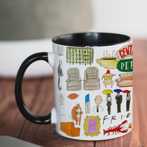 FRIENDS TV Show Mug 11oz Black Pink White Ceramic Coffee Mugs Best Friends GIft Milk Tea Cup Christmas New Year Gift Mug