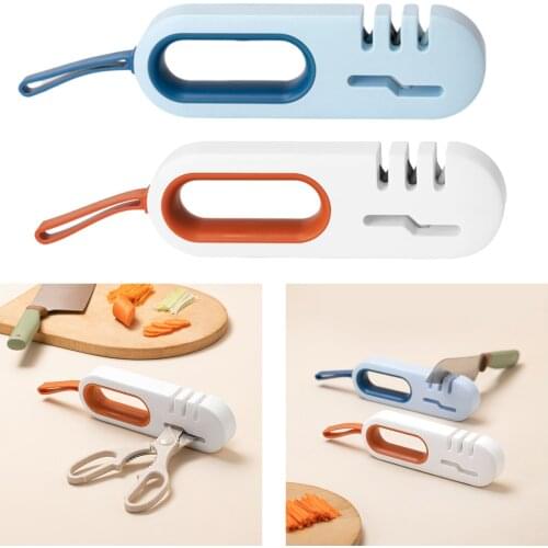 Kitchen Sharpener 3 Stage Polish Blade Ceramic Stone Tungsten Carbide Diamond Abrasive Coarse Medium Fine Scissors Polishing
