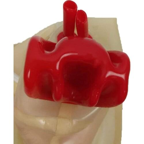 Latex Hood Attached Mouthpiece and Nose Tube Transparent Adults Rubber Mask BDSM