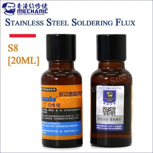 MECHANIC S8 Welding PCB Tool 20ml Stainless Steel Flux Soldering Stainless Steel Liquid Solders Water Durable Liquid Flux Solder