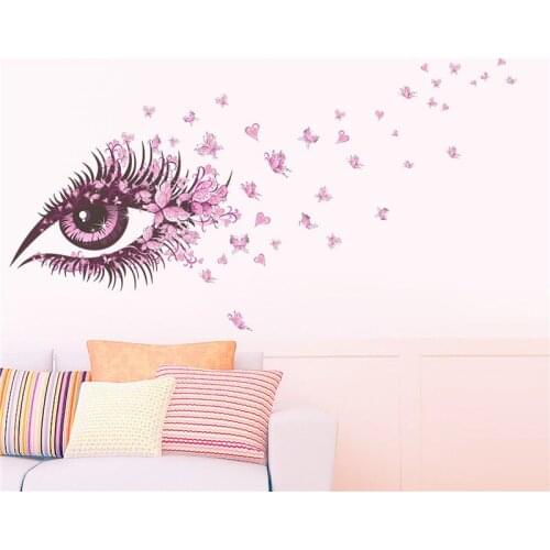 Sexy Girl Eyes Butterfly Wall Stickers Living Bedroom Girls Room Decor Decoration Diy Home Decals Mual Poster Adesivo De Paredes
