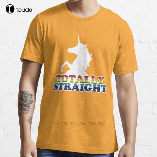 New Totally Straight T-Shirt Cotton Men Tee Shirt