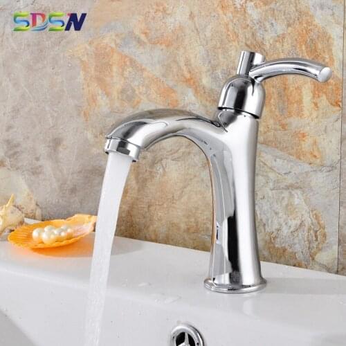 Single Cold Basin Faucet Quality Zinc Alloy Cold Bathroom Basin Mixer Faucets Polished Chrome Bathroom Tap Cold Basin Faucet
