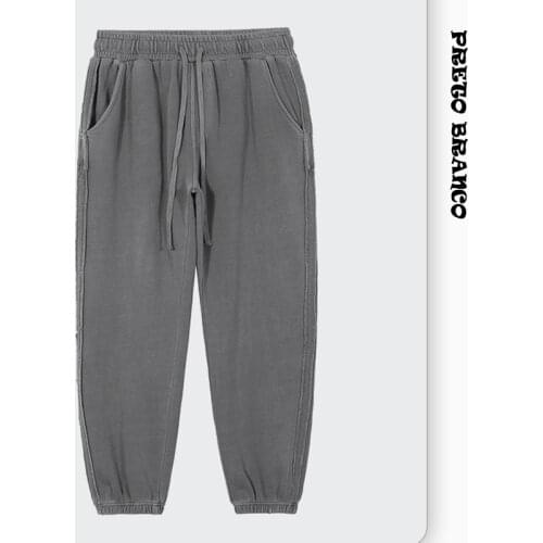 Preto branco Men's Loose Pants