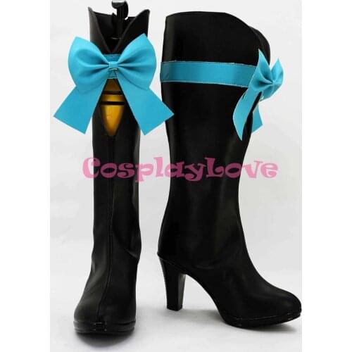 Kirakira Sensation Final Live Minami Kotori Cosplay Shoes Boots With Blue Bow From Lovelive! 2 For Halloween Christmas