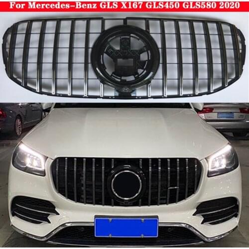 Car styling Middle grille for Mercedes-Benz GLS X167 2020 GT ABS plastic front vertical bar bumper Center grille GLS450 GLS580