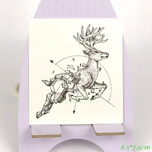 Waterproof Temporary Tattoo deer elk buck stone tatto stickers flash tatoo fake tattoos for girl women kid