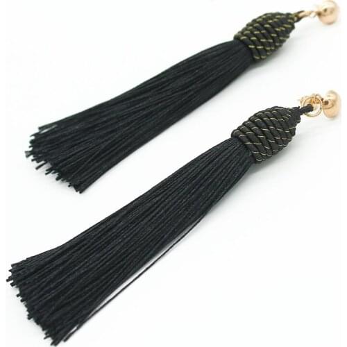 Bohe Fashion Silk Tassel Earrings For Women Rope Braided Thread Earring Brinco Bohemian Summer Statement Jewelry Girlfriend Gift