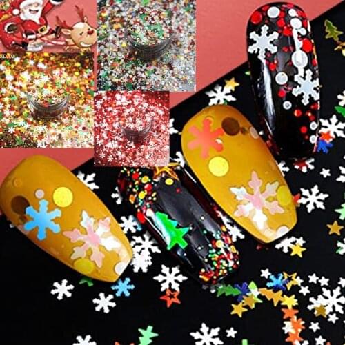 12 Box/Lot Christmas Nail Art Decals Glitter Snowflake Christmas Tress Nail Stickers Women Girls Xmas Nail Art DIY Decoration