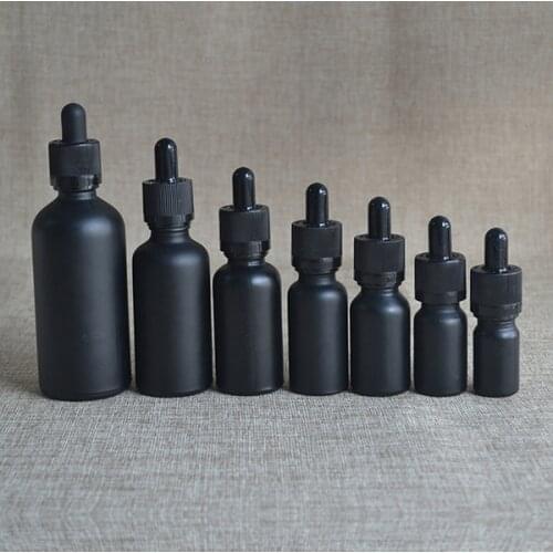 30ml black glass bottles for oil e liquid for electronic cigarette dropper bottle essential oil diffuser glass vials with cork