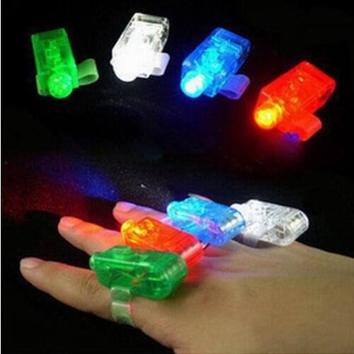 4 Pieces LED Bright Finger Flashlights 4 Colors Laser Finger Lamp For Party Birthday Chistmas Decoration