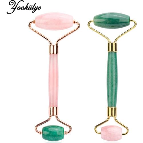 7 Types Natural Quartz Stone Roller Jade Roller Face Lifting Massager Face Slimming Scraper Gua Sha Massage Skin Care for Gift