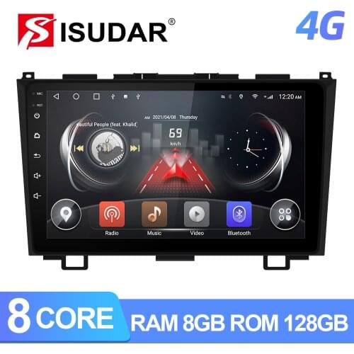 ISUDAR T72 QLED Android 10 Car Radio For Honda/CRV/CR-V 2006 2007-2011 GPS Navigation Car Multimedia 8 Core RAM 6G 4G No 2din