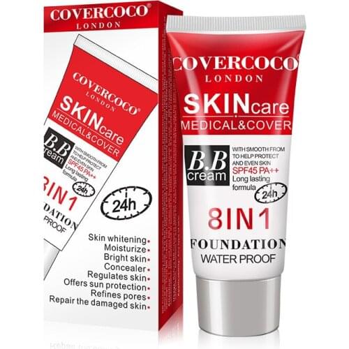 BB Cream Base Makeup Long Lasting Waterproof Brighten Skin Whitening Concealer Foundation Liquid Face Makeup