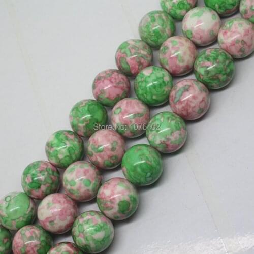 Free shipping! 16mm Beautiful Multicolor More Green Snow Arthur Jaspers Round Loose Beads 15"