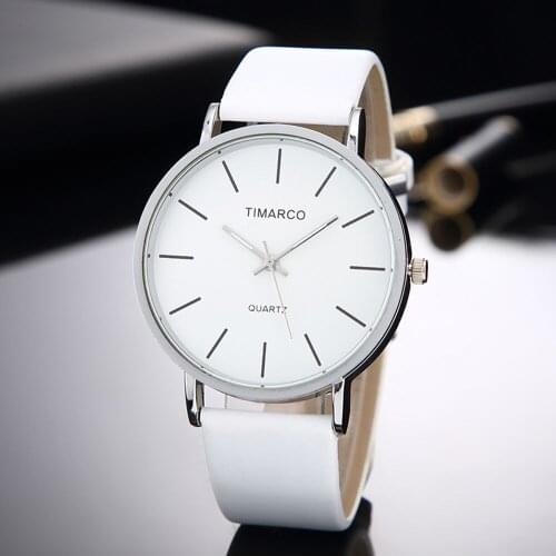 Simple Style White Leather Watches Women Fashion Watch Minimalist Ladies Casual Wrist Watch Female Quartz Clock 2021