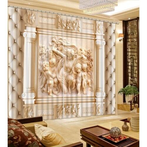 European luxury Curtain Custom 3d Photo High quality sea landscape Curtains For Living Room Bedroom 3D Window Curtains