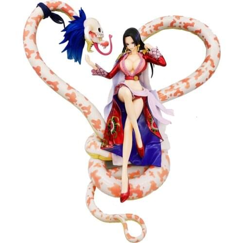One Piece Action Figure Anime GK Female Emperor Boa Hancock 21cm Pvc Model Collection Toy KO Exquisite Desktop Decoration Dolls
