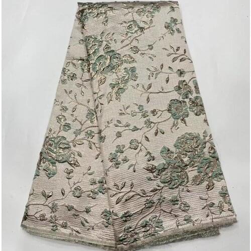 Brocade Lace Fabric New African Jacquard Material High Quality Nigerian Damask Cloth Patchwork Tissu Tela Fro Sewing Dress PJZ17