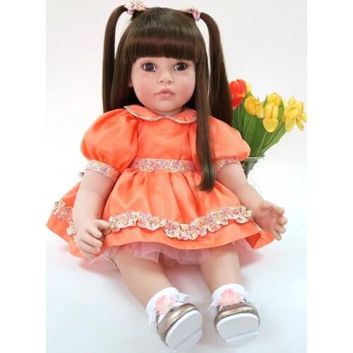 60cm Silicone Vinyl Reborn Baby Doll 24inch Princess girl Toddler Alive Bebes reborn bonecas child Birthday Gift NPK