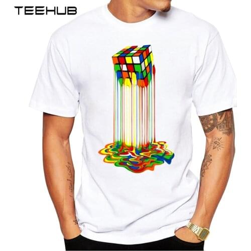 2019 TEEHUB Summer Abstraction melted cube Printed T-Shirt Short Sleeve Popular Design Tops Novelty Tee