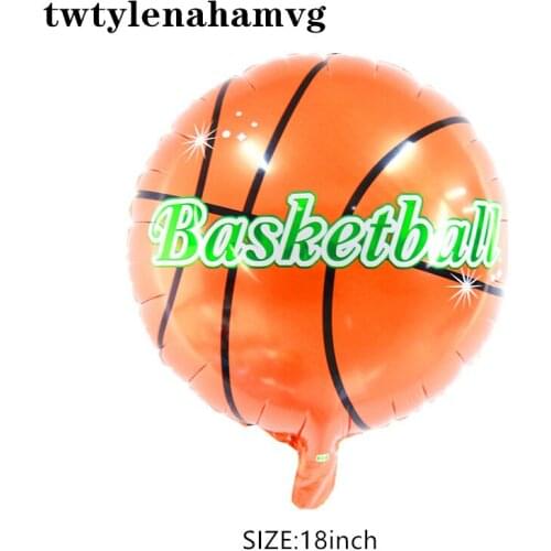 Boys Toy New Basketball Pattern Blue And White Football 18-Inch Aluminum Foil Balloon Outdoor Sports Venue Advertising Ball