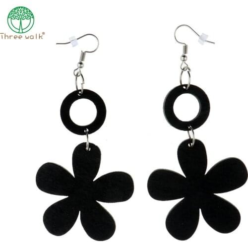 The new 2021 euramerican popularity African wood long pendant earring fashion style restoring ancient ways women earrings