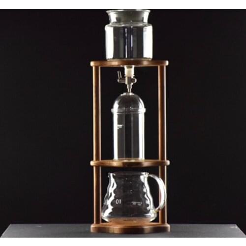 New style Ice Dripper Coffee Pot Rosewood Stand for 3-9 Cups Cold Brewer Machine