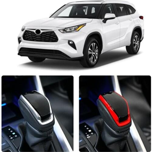 New Product ABS Silver Carbon Fiber Shift Knob Stick Cover Accessories For Toyota Highlander XU70 GSU75 2021 2022
