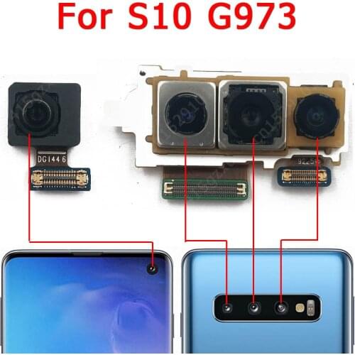 Original For Samsung Galaxy S10 G973F Front Rear View Back Camera Frontal Main Facing Camera Module Flex Replacement Spare Parts