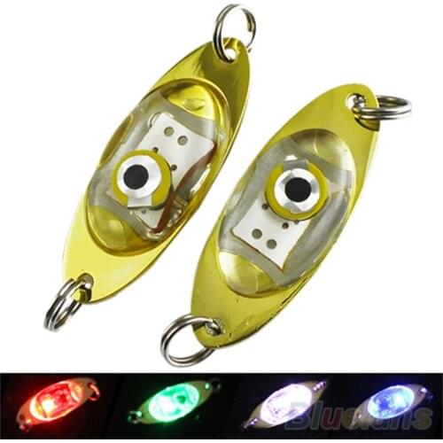 LED Fishing Lures Deep Drop Underwater Eye Shape Fishing Squid Fish Lure Light Flashing Lamp 4colors Fish Lure Lamp