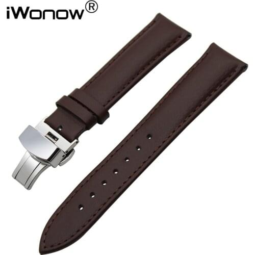 18mm Genuine Leather Watchband for Withings Activite / Pop / Steel HR 36mm Fossil Q Tailor LG Watch Style Wrist Band Strap Brwon