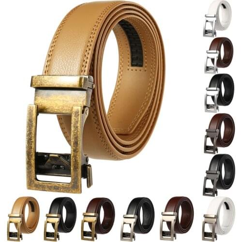 Luxury Men Genuine Leather Belts Business Style Cowhide Strap Male Automatic Buckle Belt For Jeans Designer Fashion Mens Belt