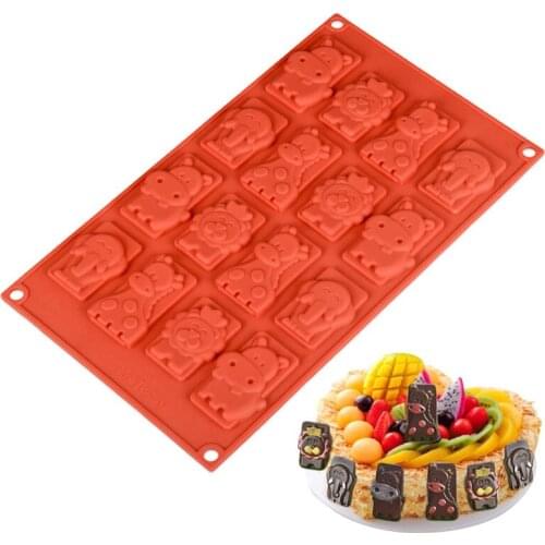 16 Cavity Animals Silicone Chocolate Mold For Cookie DIY Candy Maker Tray Fondant Birthday Cake Decoration Tools