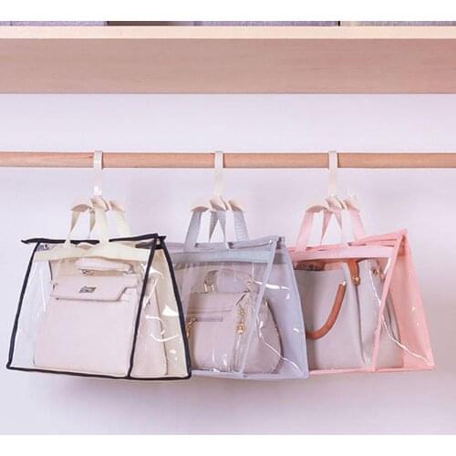 Handbag Purse Storage Organizer Transparent Anti-dust Cover Bag with Handle Home Storage Bag Pouch Case Organizer