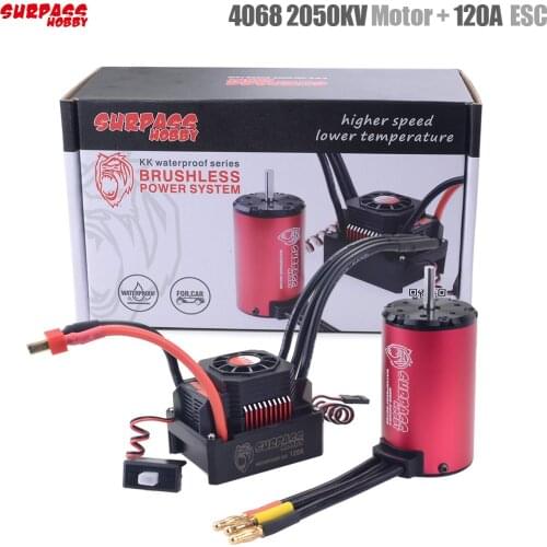 SURPASS HOBBY KK Waterproof Combo 4068 2050KV 2650KV Brushless Motor w/120A 150A Brushless ESC for 1/8 RC Drift Racing Car